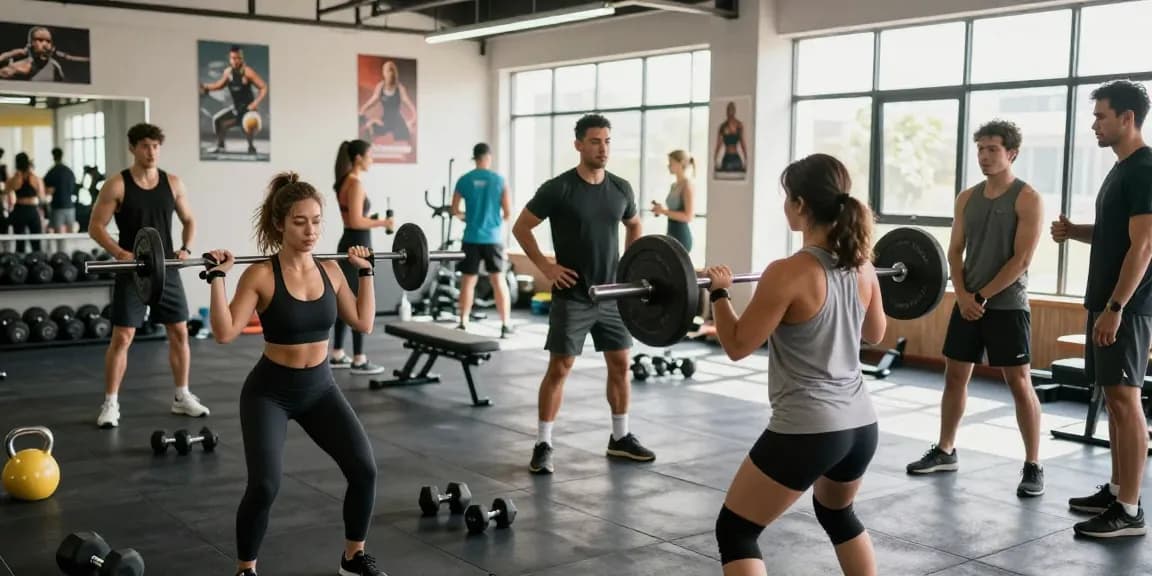 Anabolika-Shop, der Krafttraining und Bodybuilding mit engagierten Athleten in einer modernen Fitnessumgebung fördert.