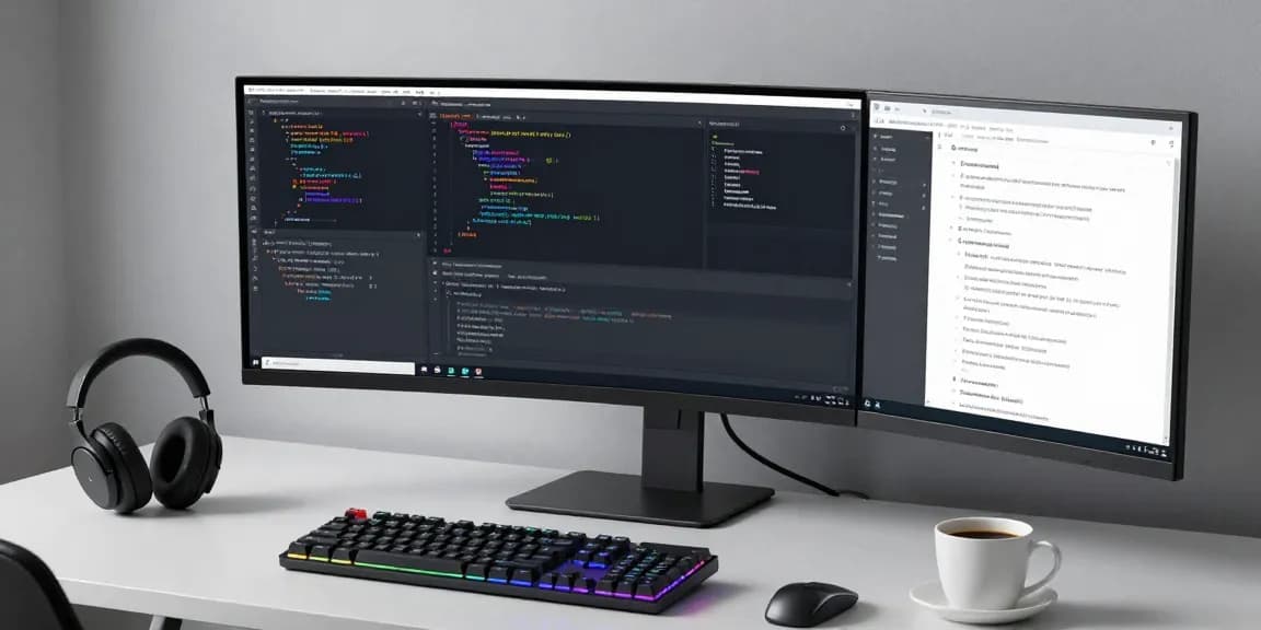 gi8 software development workspace showcasing advanced coding setup with cloud computing tech