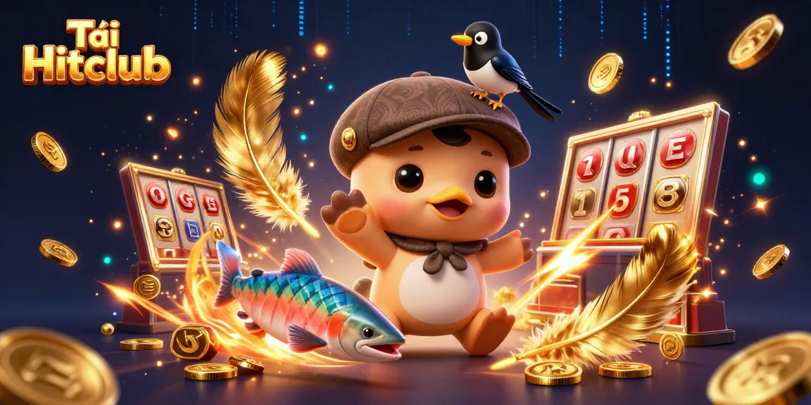 Tải Hitclub and win big with this vibrant, casino-themed illustration featuring baby Nessie and friends.