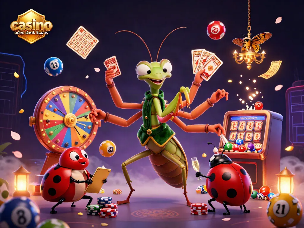Experience the thrill of casino uden dansk licens with vibrant lottery balls and animated gaming elements.