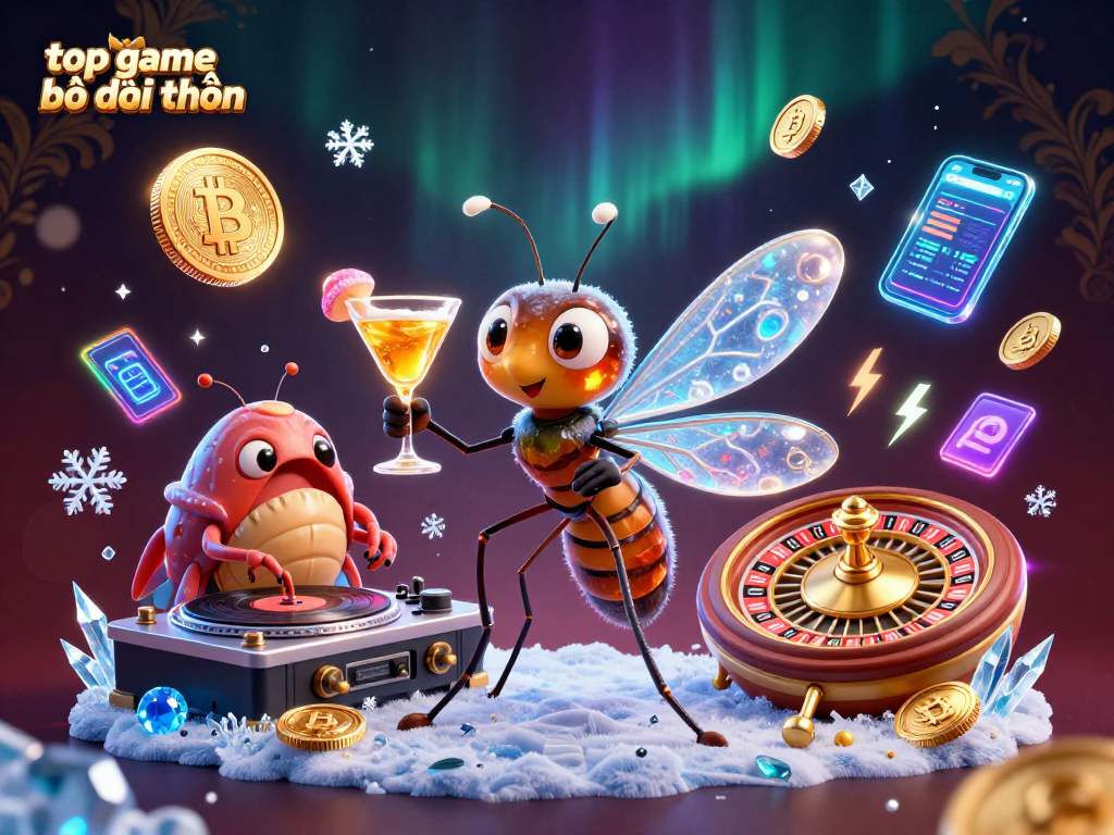 Engage with the top game bài đổi thưởng scene featuring a frozen mosquito mascot and a trilobite DJ.