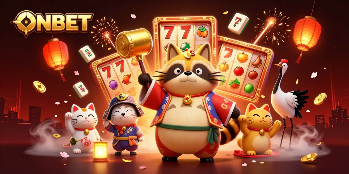 Experience the vibrant world of ONBET with an engaging 3D illustration of fortune and luck.
