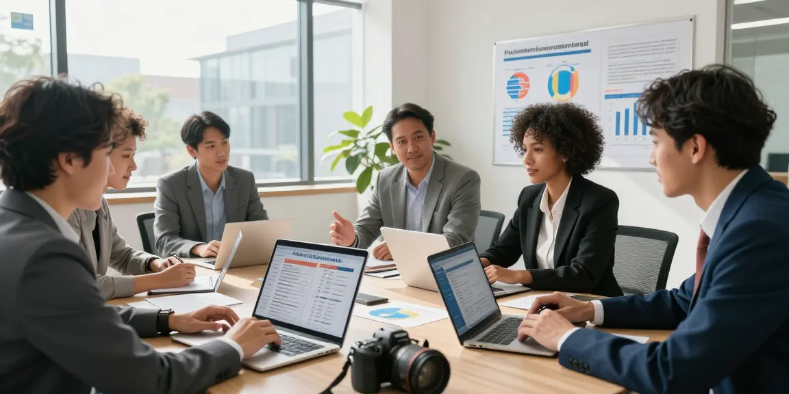 Wirtschaft und Verwaltung Wohnungsbaugenossenschaften - Team trifft sich, um Datenschutz und Barrierefreiheit zu besprechen.