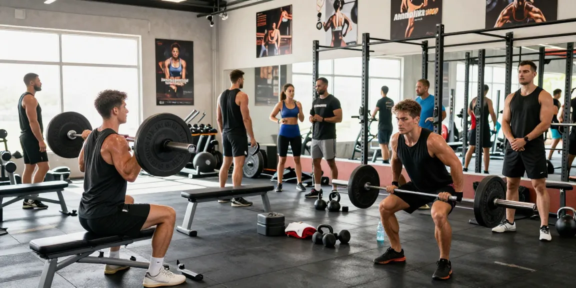 Anabolika Shop customers training intensely in a vibrant gym environment, showcasing dedication to bodybuilding.