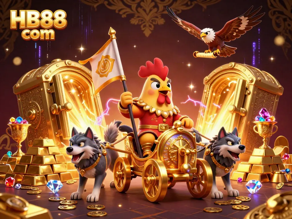 Experience HB88 com with thrilling casino adventures featuring a roaring war chariot and treasures bursting forth.