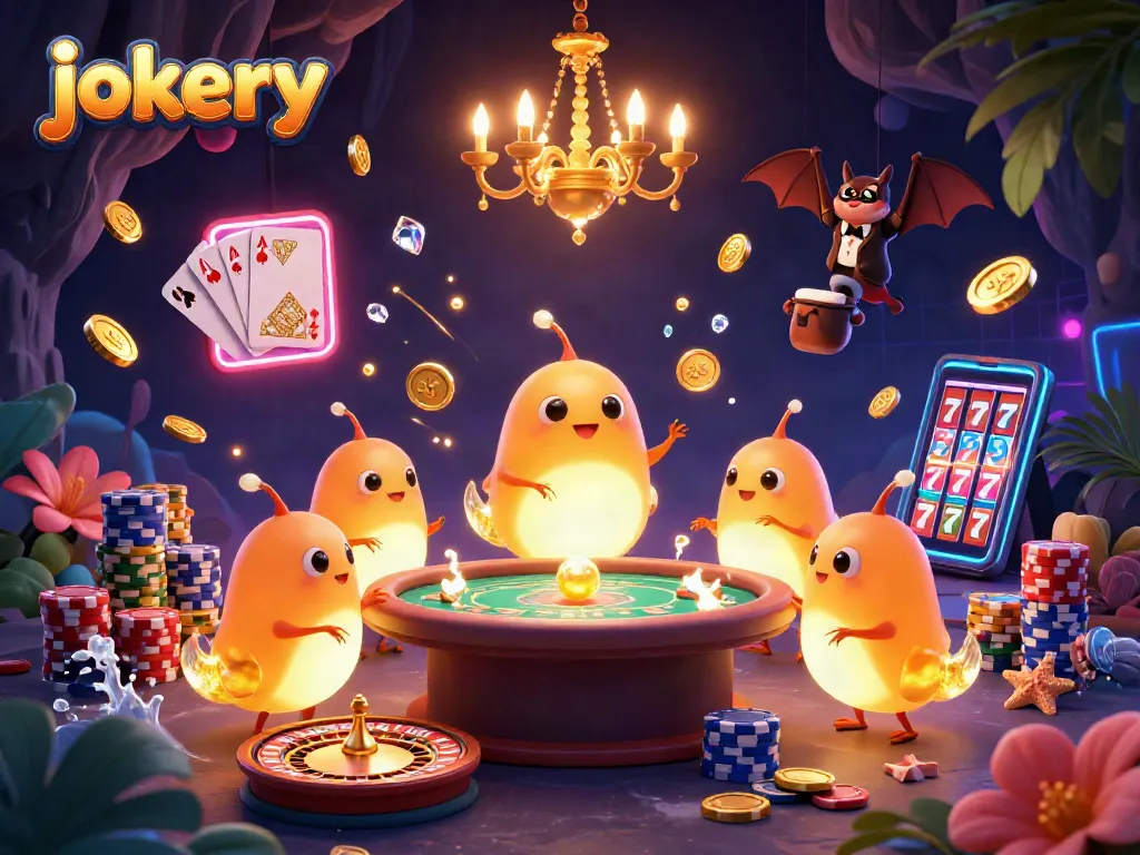 Experience jokery's vibrant casino ambiance with glowworms, bat dealers, and captivating games.