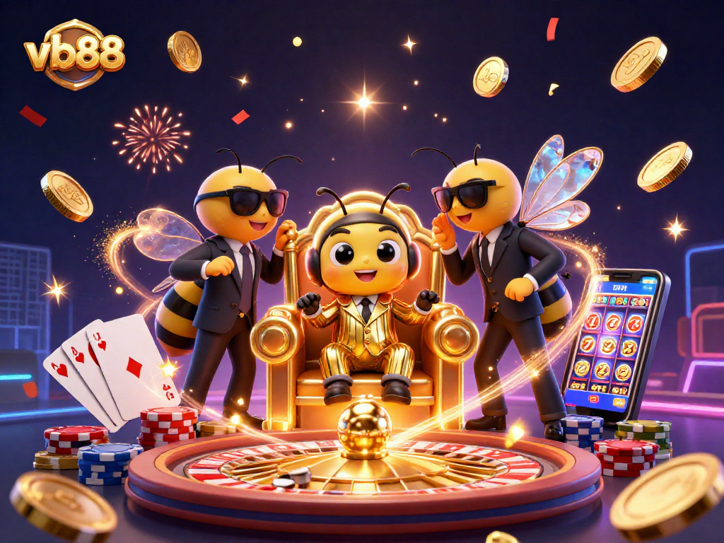 Experience the excitement of vb88 with a vibrant casino scene featuring a bumblebee mob boss.
