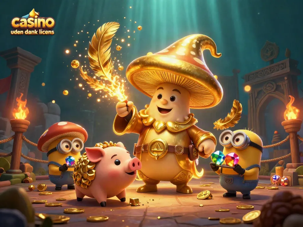 Win big at casino uden dansk licens with an enchanting wizard and treasure-hunting characters.