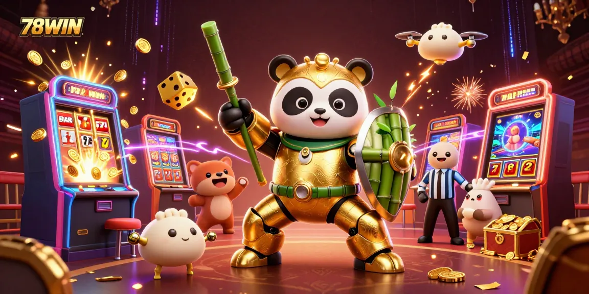 Experience thrilling gameplay at 78WIN with vibrant visuals of a dynamic casino scene.