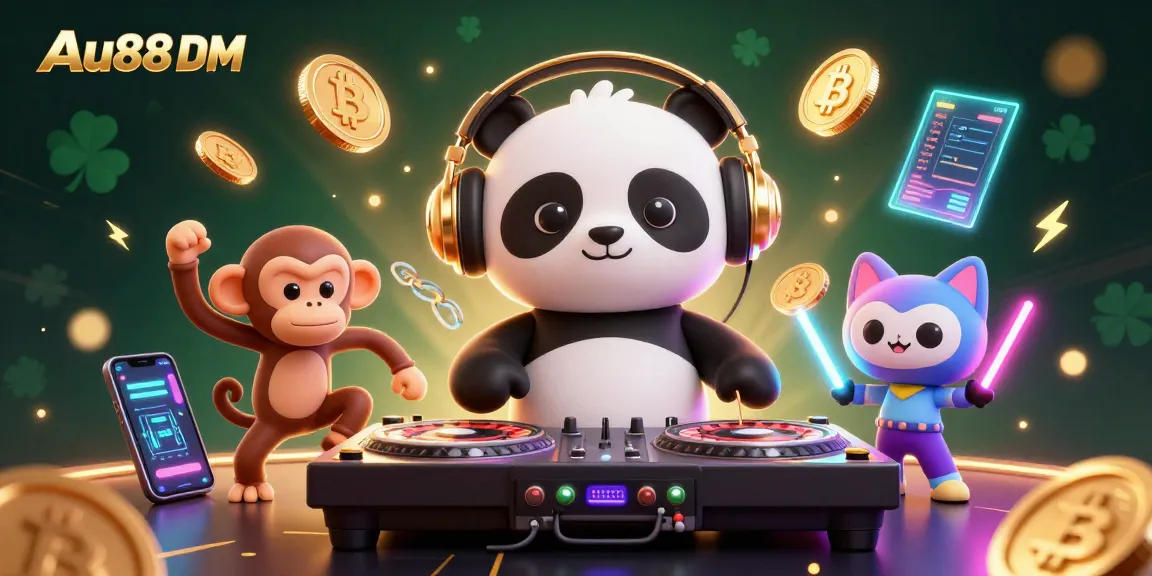 Spin with excitement at Au88 DM for a vibrant casino experience surrounded by crypto elements.