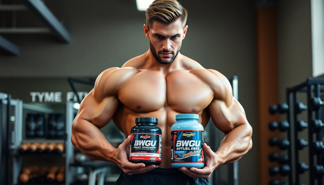 Bodybuilder mit Unique Pharma Steroids zur Wettkampfvorbereitung