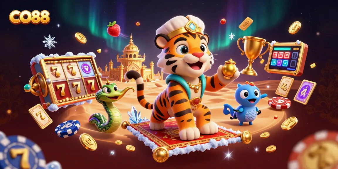 Engage with the excitement of CO88's casino experience featuring fantasy-themed characters and vibrant slot elements.