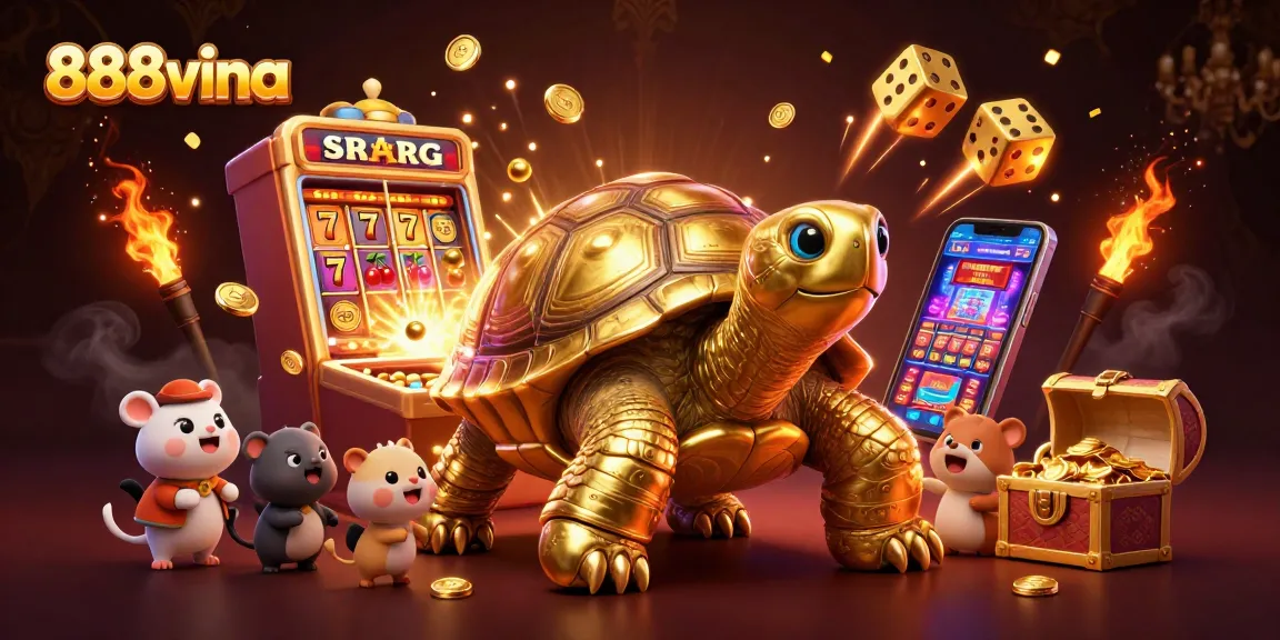 Experience thrilling gaming at 888vina with exciting slot machines and animated characters.