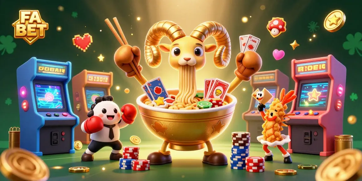 Engage with FA BET's vibrant gaming scene featuring dynamic 3D characters and casino elements.