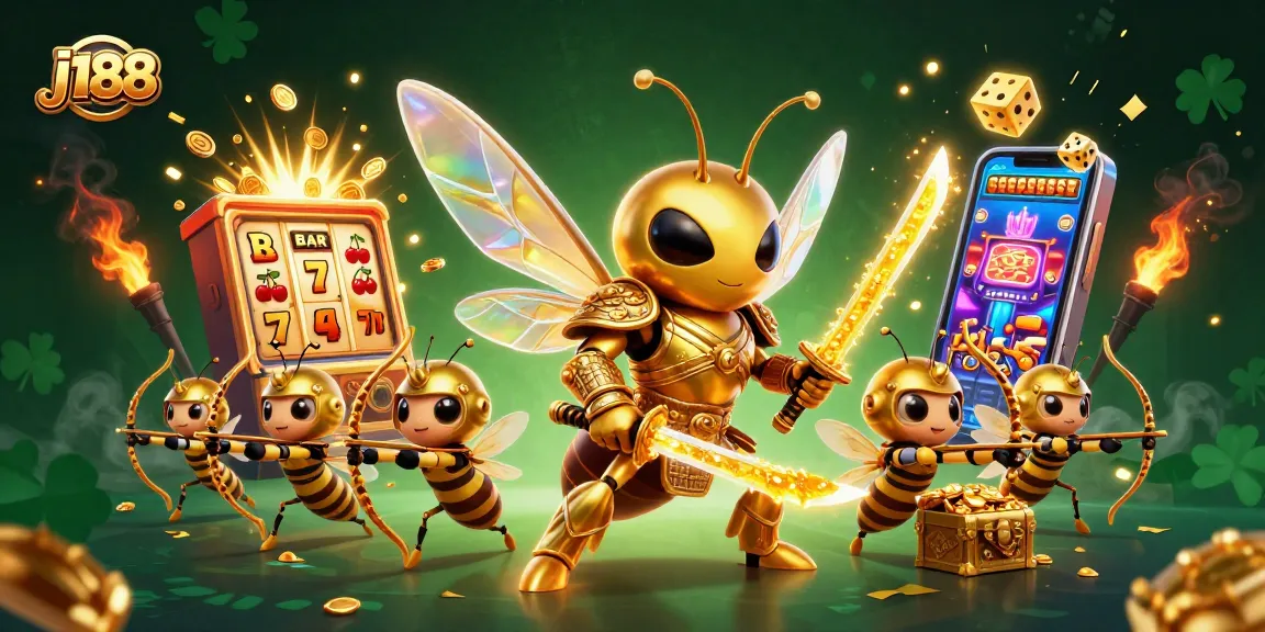 Join j188 in this dynamic 3D casino scene featuring a hornet samurai and a jackpot explosion.
