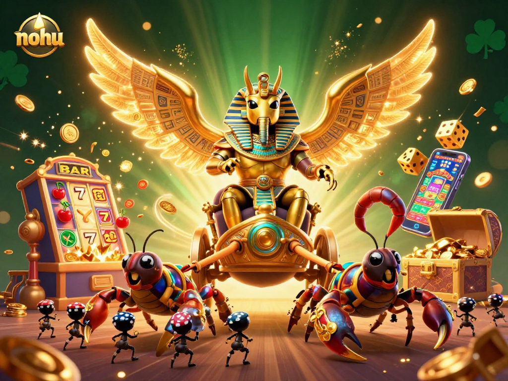 Experience the thrilling nohu casino world with golden scarabs and slot jackpots exploding with vibrant energy.