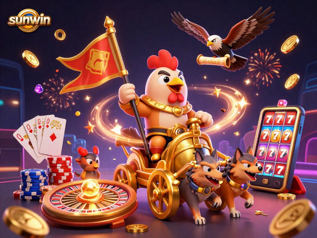 Experience exciting wins at sunwin with a rooster warlord leading the casino adventure
