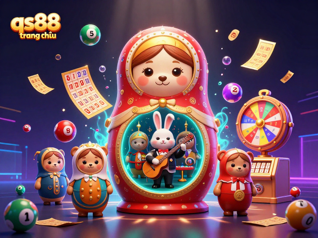Engage with qs88 trang chủ while exploring a dynamic 3D casino scene filled with vibrant elements.