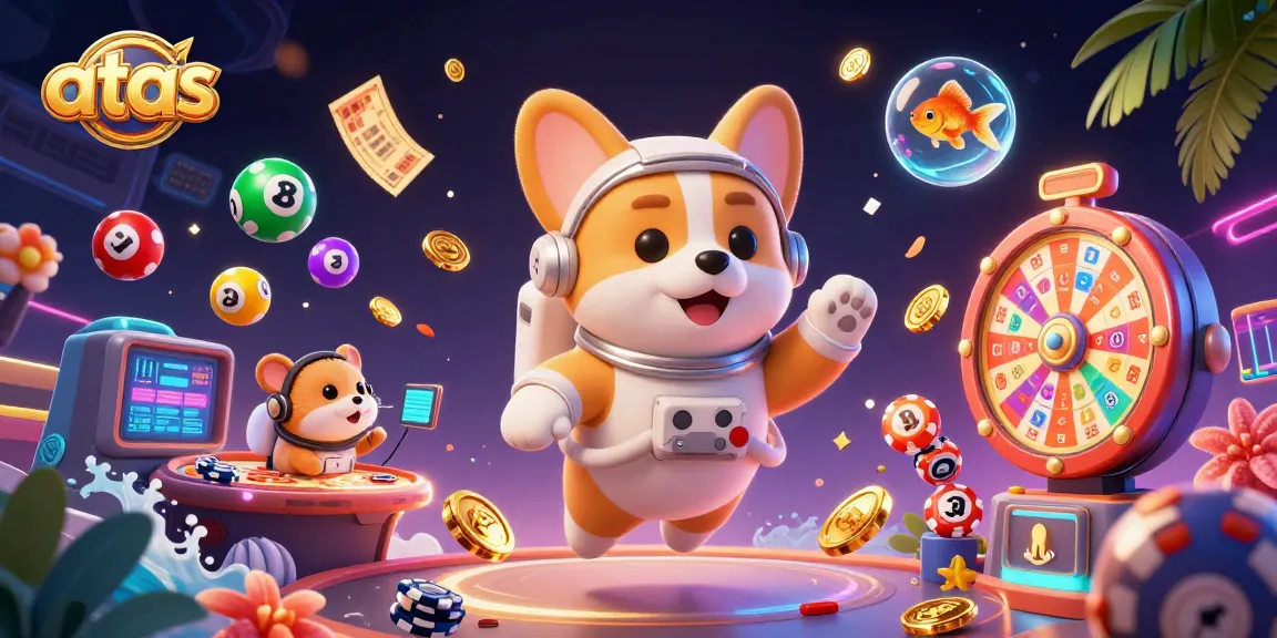 Experience the thrill of gaming with atas in a vibrant, interactive casino space scene.