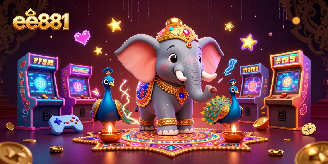 Experience the thrilling casino ambiance with ee881 featuring vibrant characters and arcade elements.