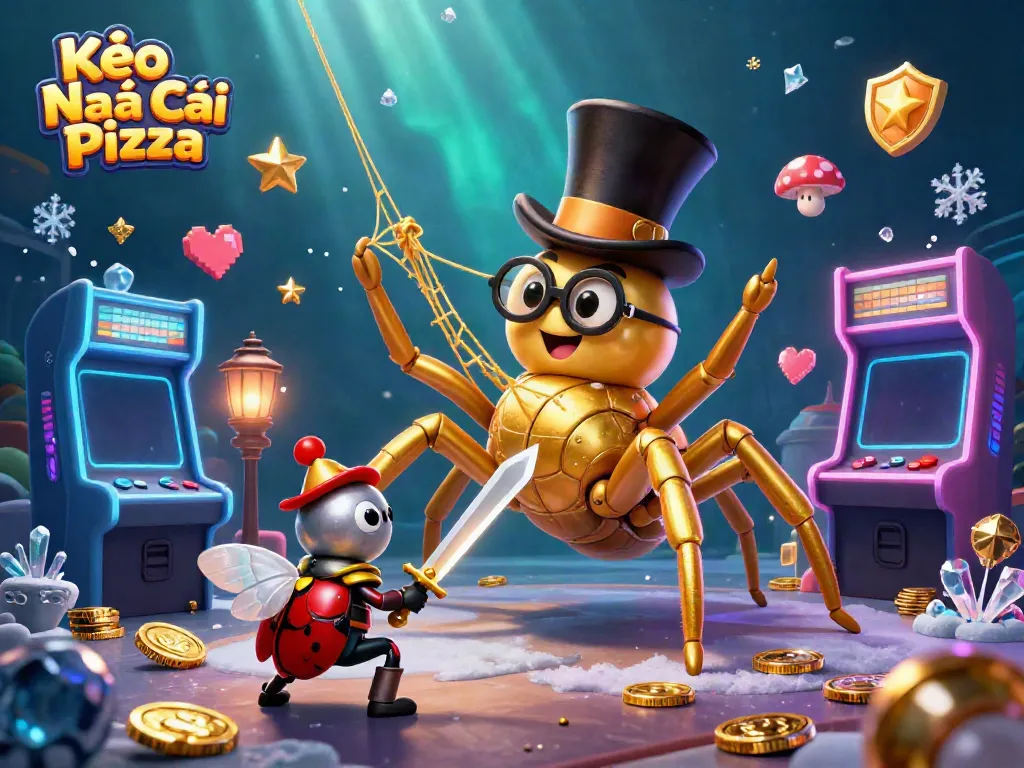 Kèo Nhà Cái Pizza animated scene showcasing characters in a vibrant casino-themed setting.