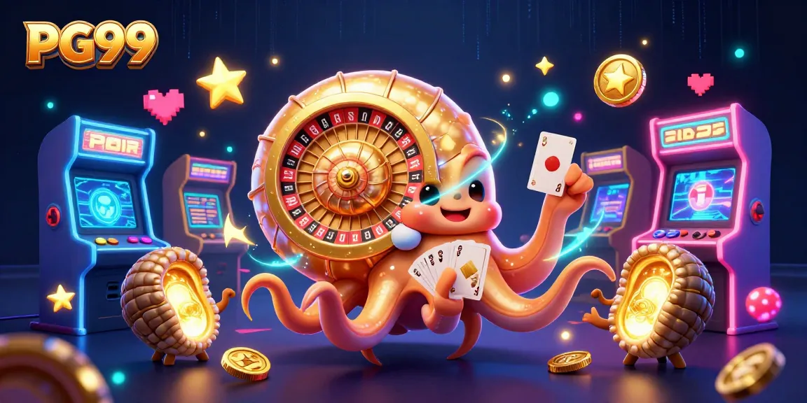 Play exciting games at PG99 with a dazzling 3D nautilus with roulette elements and glowing companions.