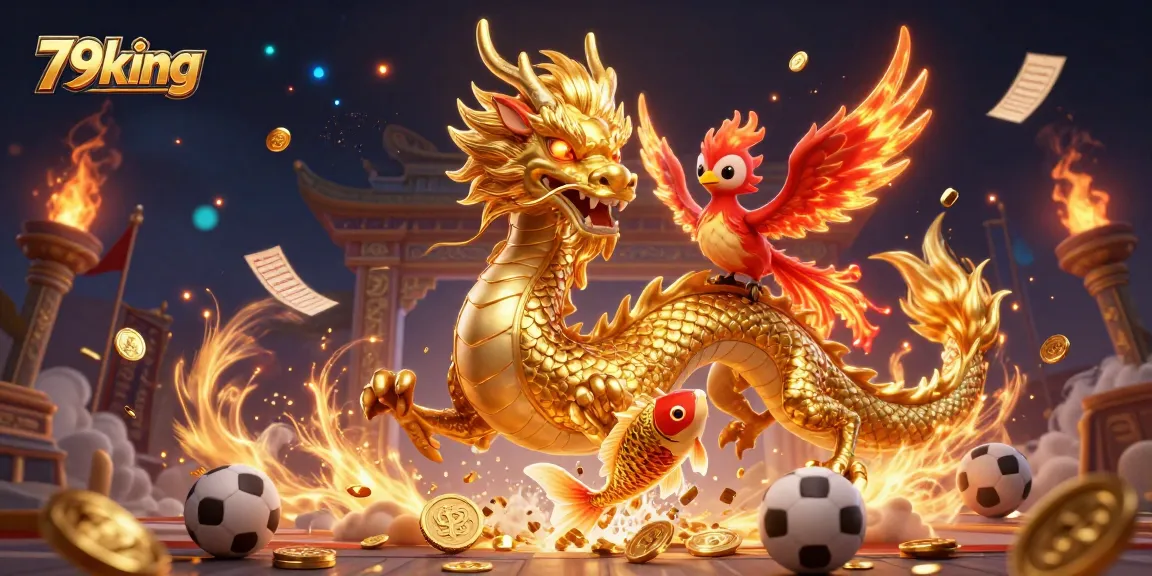 Engage with thrilling sports betting action at 79king featuring a vivid dragon scene.
