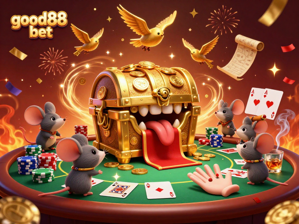 Join the fun at good88 bet with a thrilling poker game featuring golden treasures and vibrant energy!