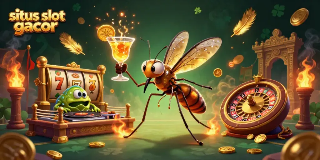 Engage with situs slot gacor through a vibrant 3D illustration showcasing exciting casino elements.