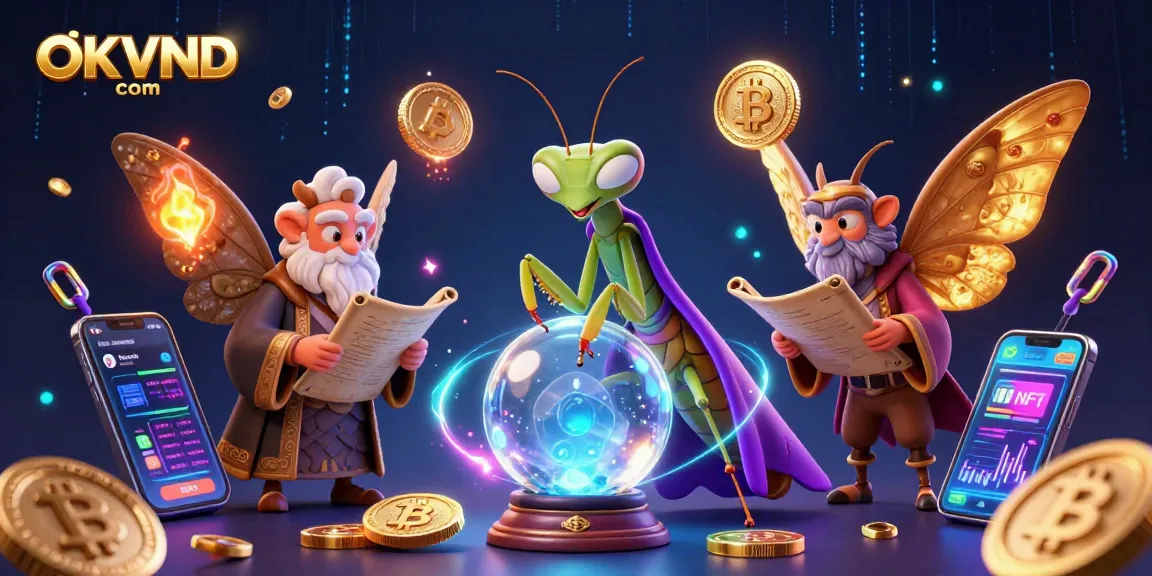 Engage in thrilling gameplay at OKVND com with vibrant cryptocurrency elements in an immersive 3D casino world.