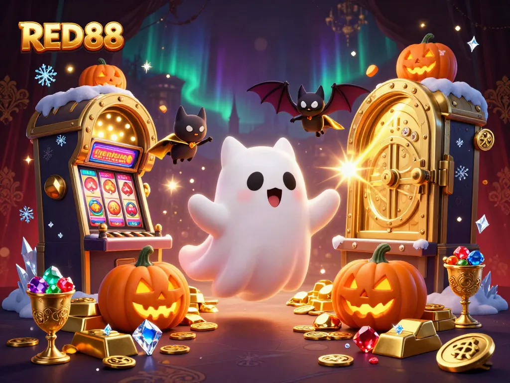 Play slots and win big with the exciting ambience of RED88 casino featuring themed characters.