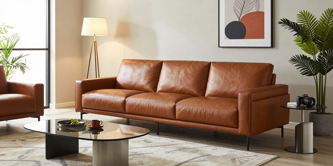 Baxter Sofa Händler Deutschland, der luxuriöse Lederhandwerkskunst in einem stilvollen Wohnzimmer präsentiert