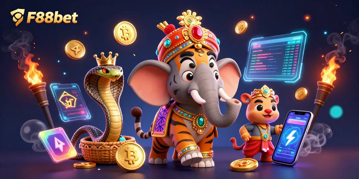 Engage with F88bet's exciting world featuring vibrant characters in a dazzling casino setting.